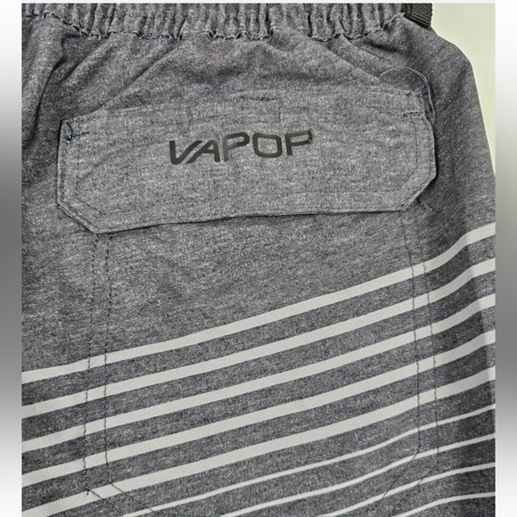 Body Glove Swimsuit Boardshorts Gray Stripes Embroidered Logo size 34 NWT - Picture 10 of 13